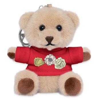 Vintage Roses - Porte-clés ourson - rouge - Devant