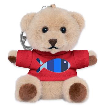 FISCH. GEDÄCHTNIS. SARDINE. APRILSCHERZ. MEER - Teddy Schlüsselanhänger - Rot - Vorne
