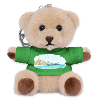 Brighton Royal Pavilion Pier Seaside Art - Teddy Keyring - green - Front