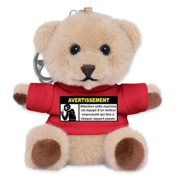 Powerful Warning - Teddy Keyring - red - Front