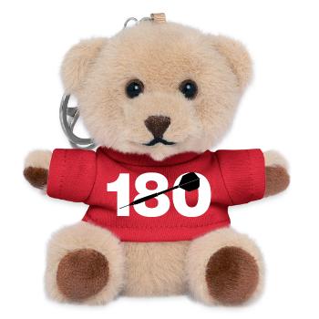 180, Perfect Darts Score, Onehundreteighty, 501 - Teddy Keyring - red - Front