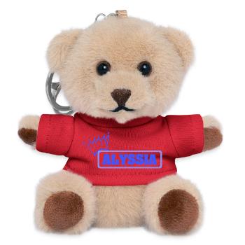 Geschenk für Alyssia - Teddy Schlüsselanhänger - Rot - Vorne