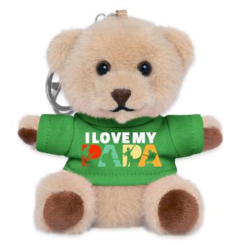 I Love My Papa Guitarist Musician Dad - Teddy Keyring - green - Front