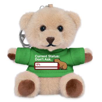 Capybara Tired Battery Empty Humor - Teddy Keyring - green - Front