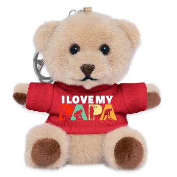 J’adore mon design de jardinier Papa Landscaping - Porte-clés ourson - rouge - Devant