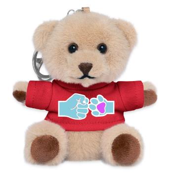 Fist Paw Check Human Animal Team - Teddy Keyring - red - Front