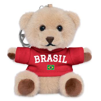 Brazil Flag Design White - Teddy Keyring - red - Front