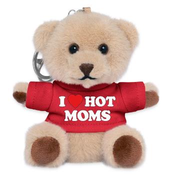 I Love Hot Moms Design - Teddy Schlüsselanhänger - Rot - Vorne