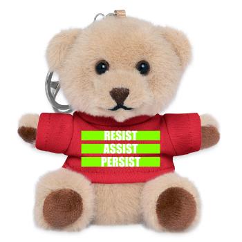 Résistez Assistez Persister Activisme Logo de motivation - Porte-clés ourson - rouge - Devant