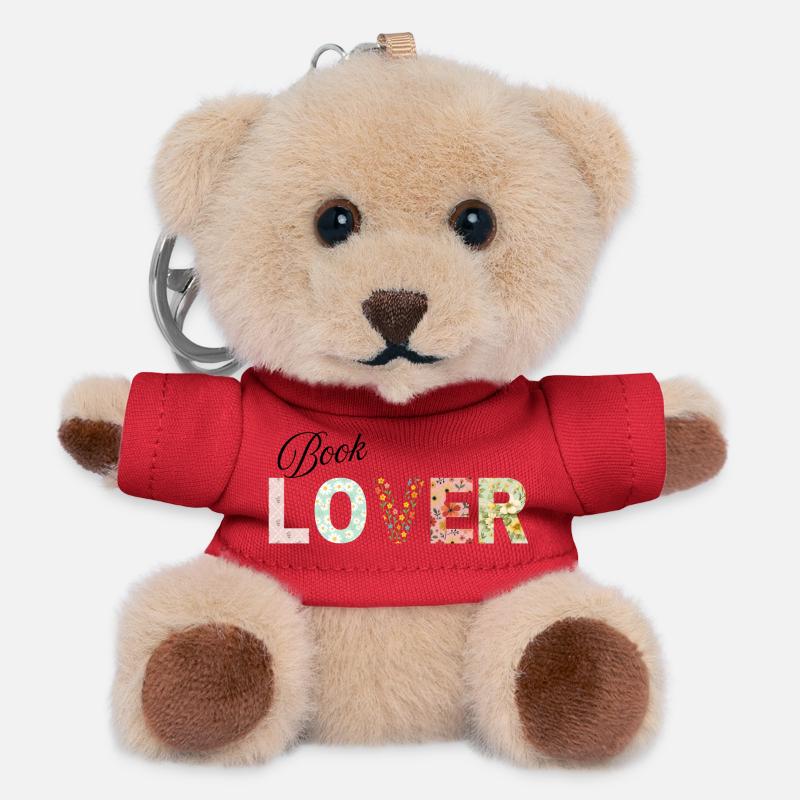 Book Lover - Teddy Keyring - red
