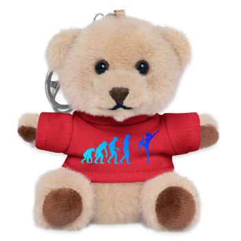 Geschenkidee für die Fitnesssportlerin mit Aerobic - Teddy Schlüsselanhänger - Rot - Vorne