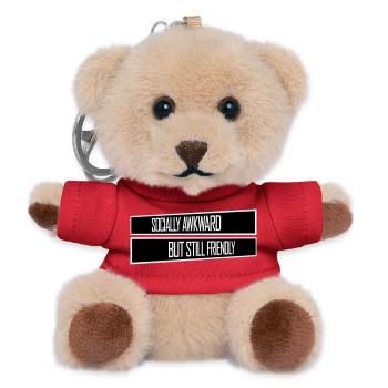 Socially Awkward But Still Friendly Lustig Spruch - Teddy Schlüsselanhänger - Rot - Vorne