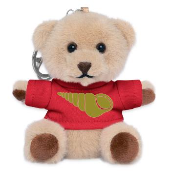 Spiral Snail Olive Motif - Teddy Keyring - red - Front