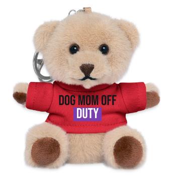Dog Mom Off Duty - Hunde Geschenk - Teddy Schlüsselanhänger - Rot - Vorne