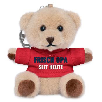 Frisch Opa seit heute – Stolzer Opa‑Shirt Design - Teddy Schlüsselanhänger - Rot - Vorne