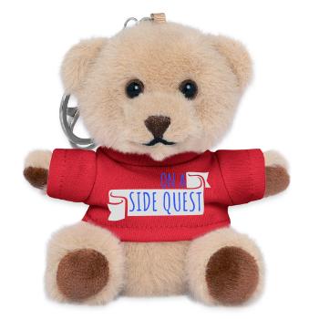 On A Side Quest Gaming Adventure Spruch Logo Text - Teddy Schlüsselanhänger - Rot - Vorne