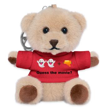 Zwei Geister und Wasserpistole. Rate den Film oder die Datei - Teddy Schlüsselanhänger - Rot - Vorne