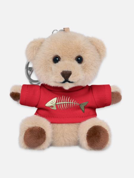 arête de poisson - Porte-clés ourson - rouge