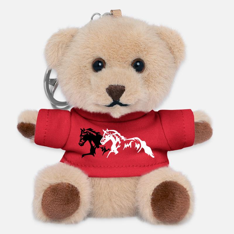 Horses stallion - mare - foal - Teddy Keyring - red