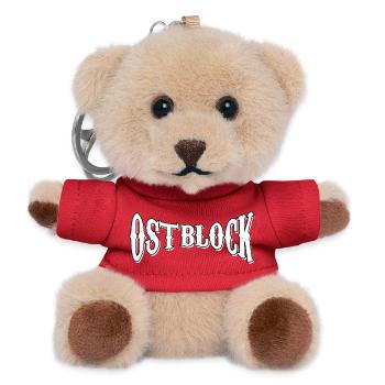osten ostblock ossi ddr mauer retro vintage shirt - Teddy Schlüsselanhänger - Rot - Vorne