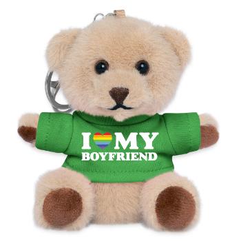 I Love My Boyfriend - LGBTQ - Teddy Keyring - green - Front