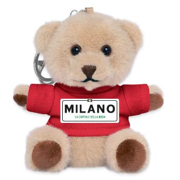 Ortsschild von Mailand - Teddy Schlüsselanhänger - Rot - Vorne