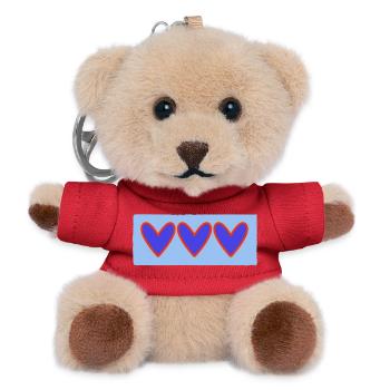 CŒUR. CŒURS. SAINT VALENTIN. LOVE. AMOUR. COUPLE. - Porte-clés ourson - rouge - Devant