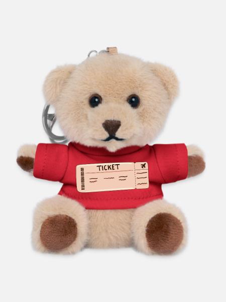 the ticket Clothing for the whole family - Teddy Keyring - red