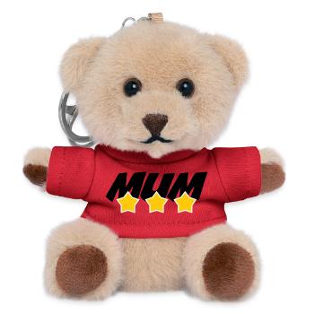 Best Mom - Mother's Day - Teddy Keyring - red - Front