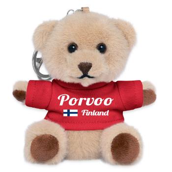 Porvoo Finland - Stylish prints - Teddy Keyring - red - Front
