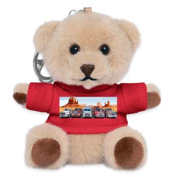 Trucker auf dem Highway - Teddy Schlüsselanhänger - Rot - Vorne