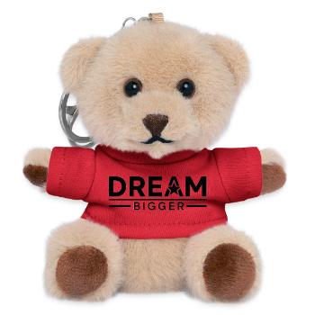 Inspirational Dream Bigger Typography Design - Teddy Keyring - red - Front