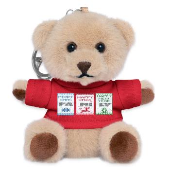 Merry Christmas - Teddy Keyring - red - Front