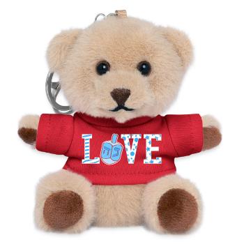 Hanukah Hanukkah Chanukkah Dreidel - Teddy Keyring - red - Front