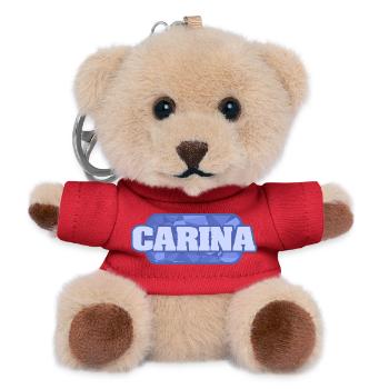 Nom : Carina - Porte-clés ourson - rouge - Devant