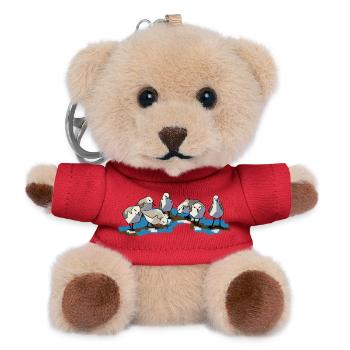 Birds at Waterplas, beautiful and cheerful - Teddy Keyring - red - Front
