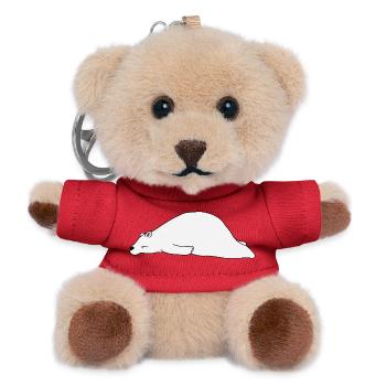 Lazy Bear Funny Halloween Costume Cute Sleepy Bear - Teddy Keyring - red - Front