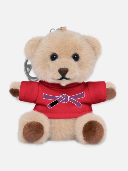 Purplebelt - Purple Belt - Teddy Keyring - red