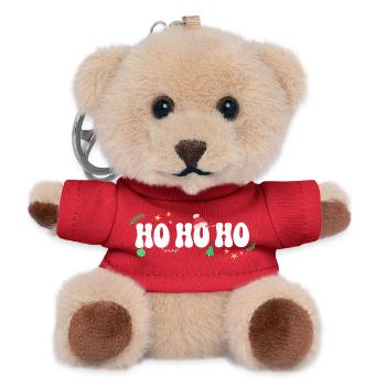 Ho Ho Ho - Christmas - Christmas Decorations - Teddy Keyring - red - Front
