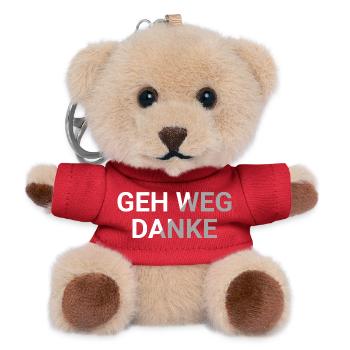 Geh weg danke - Teddy Schlüsselanhänger - Rot - Vorne