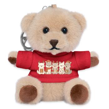 Arctic Wolves Kids Boys Girls Christmas Woes - Teddy Keyring - red - Front