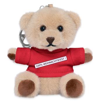 100 Prozent weihnachtsfest - Teddy Schlüsselanhänger - Rot - Vorne