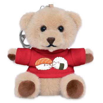 Kawaii Sushi Hug Love Valentine's Day Sushi Hug - Teddy Keyring - red - Front