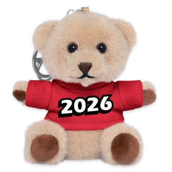 2026 Jahr - Teddy Schlüsselanhänger - Rot - Vorne