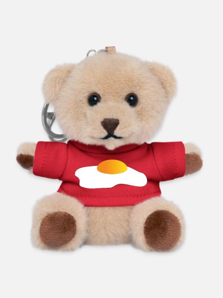 Fried Egg Minimal Icon Yellow-Orange - Teddy Keyring - red