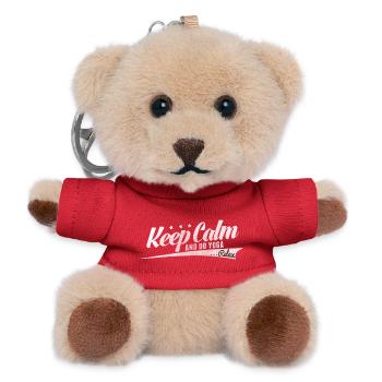 Keep Calm Yoga Relaxation - Teddy Keyring - red - Front