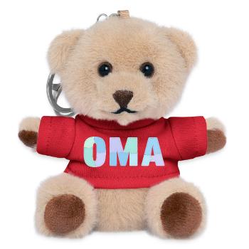 Patchwork Gift Idea for Grandma Mother's Day - Teddy Keyring - red - Front