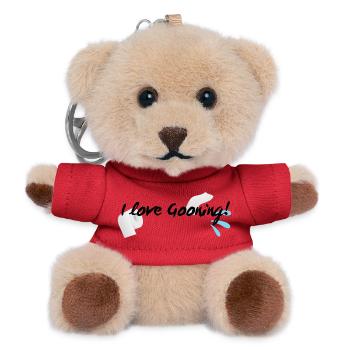 Ich liebe es, lustige Klamotten zu tragen - Teddy Schlüsselanhänger - Rot - Vorne