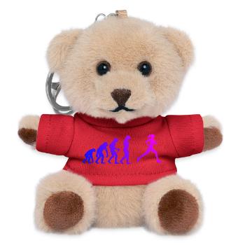Geschenkidee für eine Running mit Running - Teddy Schlüsselanhänger - Rot - Vorne
