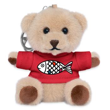 Abstract Fish | Modern sea motif - Teddy Keyring - red - Front